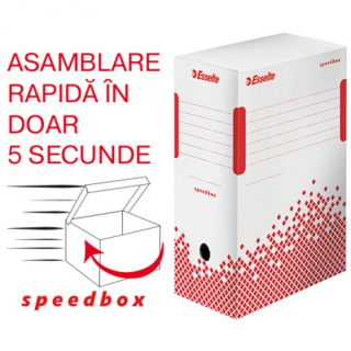 Cutie depozitare si arhivare ESSELTE Speedbox, carton, 150 mm, alb