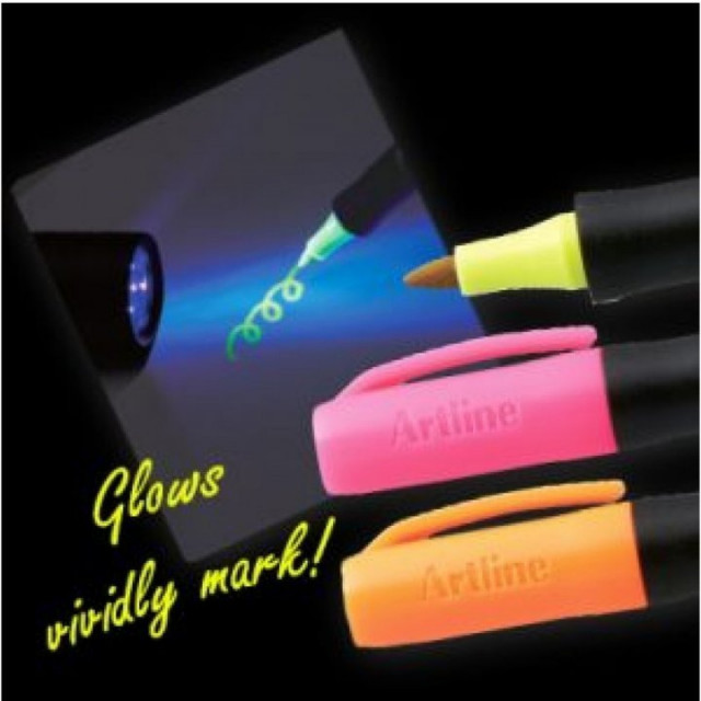 Permanent marker lumina UV, ARTLINE Supreme Glow, varf 1 mm