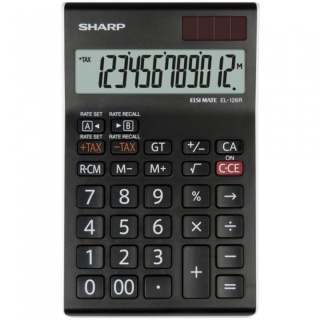 Calculator de birou, 12 digits, 155 x 97 x 12 mm, dual power, SHARP _1