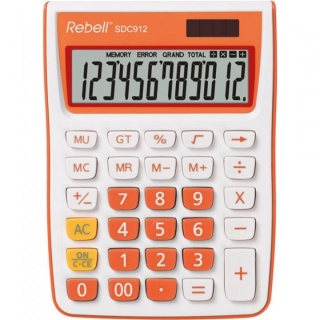 Calculator de birou, 12 digits, 145 x 104 x 26 mm, Rebell