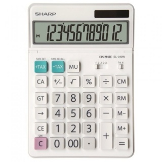 Calculator de birou, 12 digits, 189 x 127 x 18 mm, ecran rabatabil, SHARP
