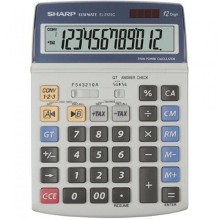 Calculator de birou, 12 digits, 195 x 140 x 23 mm, dual power, SHARP