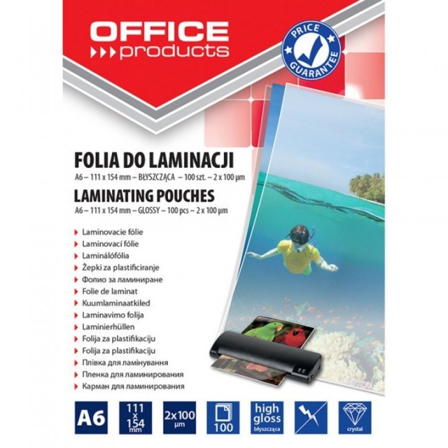 Folie pentru laminare, A6 100 microni 100buc/top Office Products
