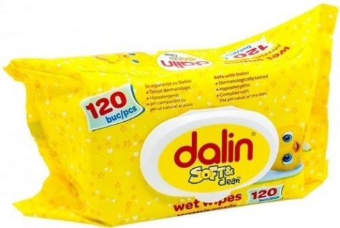 Servetele umede cu capac,Dalin sof&clean, 120/pachet