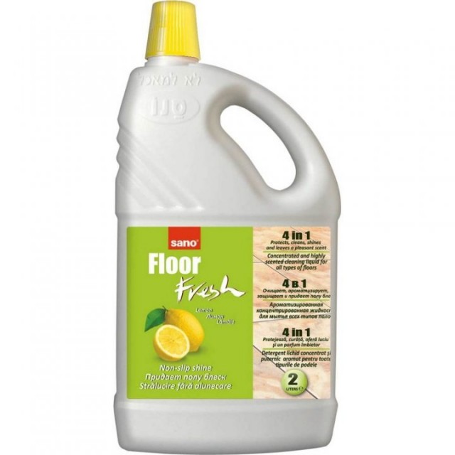 Detergent pentru pardoseli, curata si parfumeaza, 2 litri, SANO Floor Fresh Lemon