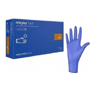 Manusi nitril nepudrate premium albastre Nitrylex 100buc/set
